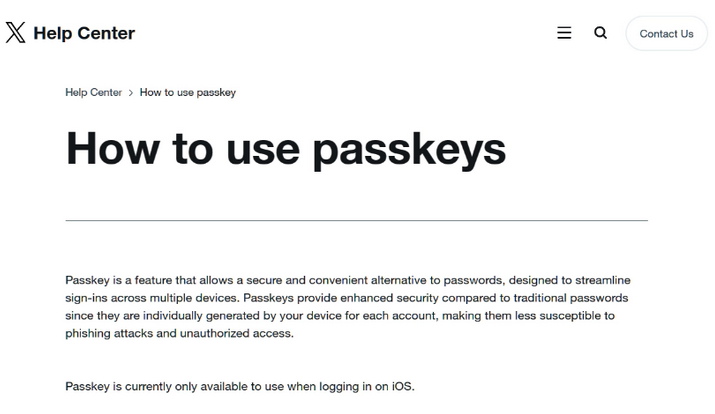 万冲镇苹果维修店铺分享iOS用户如何通过通行密钥(Passkey)登录 